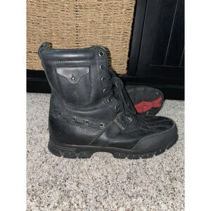 Polo Ralph Lauren RL Mens Andres III Boots Mens 10.5 D Black Leather Buckle RARE